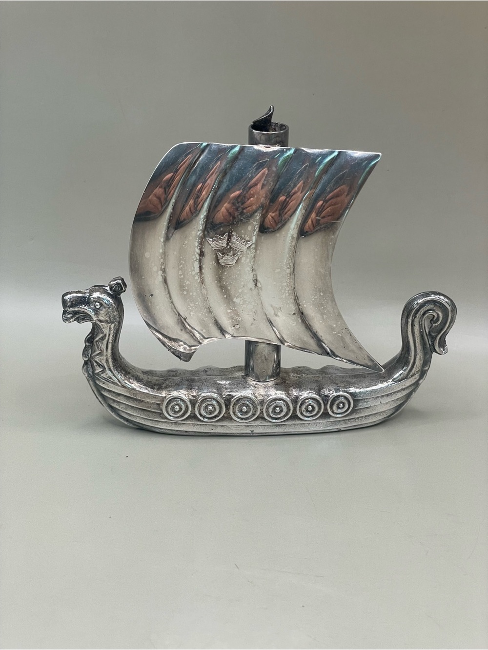 VTG Viking Ship Dragon Head Sail Boat Corkscrew Norway Silver Plated 4.25x3.5”